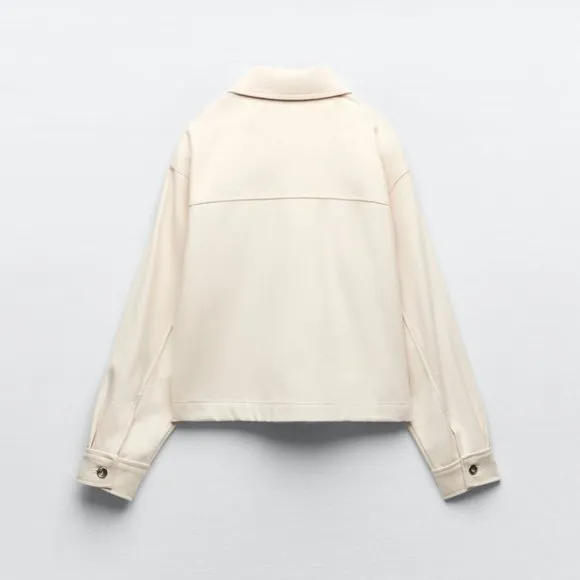 Nwt Zara Rhonestone beaded cream cotton jacket / Zara casual jacket with collar