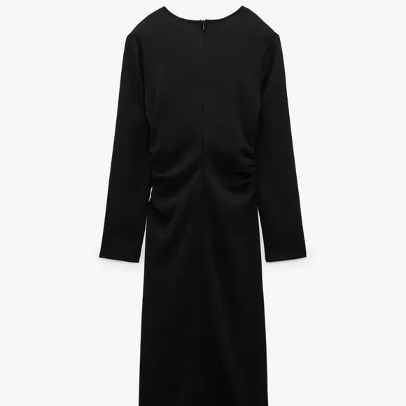 NWT ZARA RUCHED WAIST MIDI DRESS/ZARA BUSINESS CASUAL DRESS
