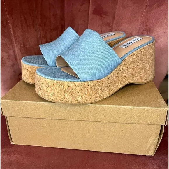 NWT STEVE MADDEN CHIPPY PLATFORM WEDGE SANDAL