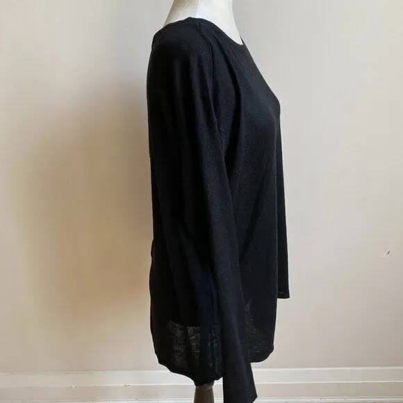 Nydj BNWT Black Boat Neck Sweater Buttons