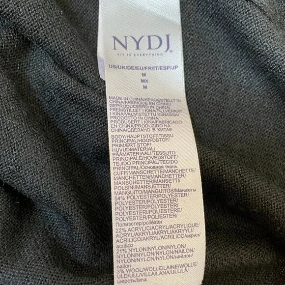 Nydj BNWT Black Boat Neck Sweater Buttons