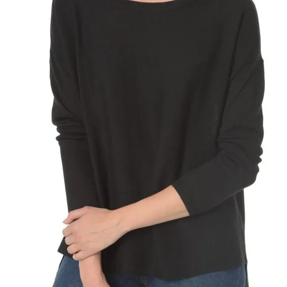 Nydj BNWT Black Boat Neck Sweater Buttons