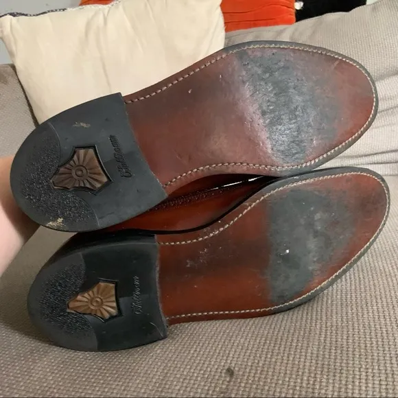 O' Sullivan Men's 9 Vintage Brown Brogue Leather Wingtip Dress Shoes Derby