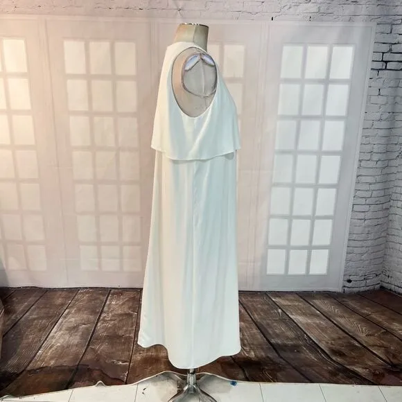 Oak &amp; Fort white sleeveless midi dress size large