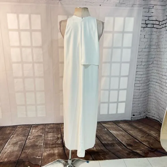 Oak &amp; Fort white sleeveless midi dress size large