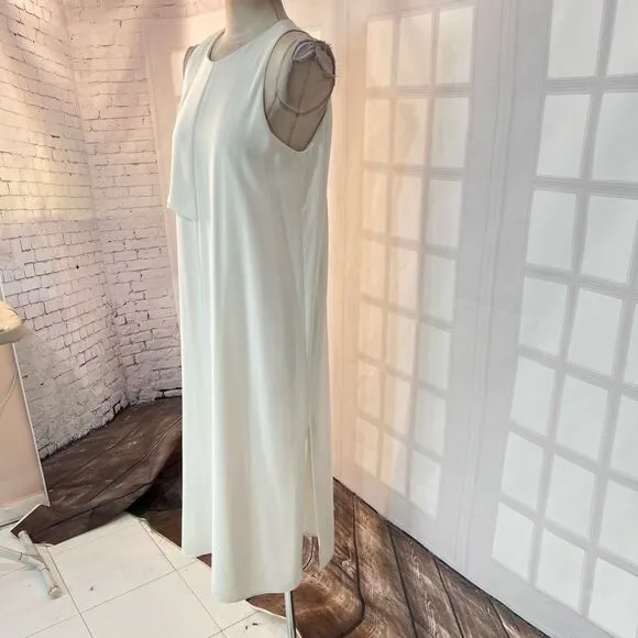 Oak &amp; Fort white sleeveless midi dress size large