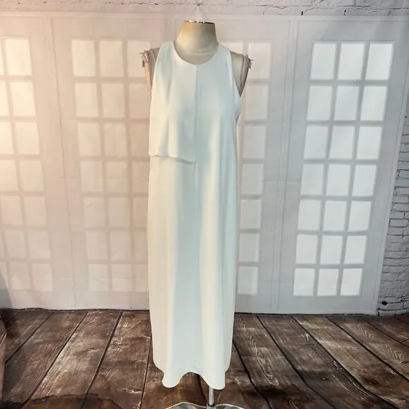 Oak &amp; Fort white sleeveless midi dress size large