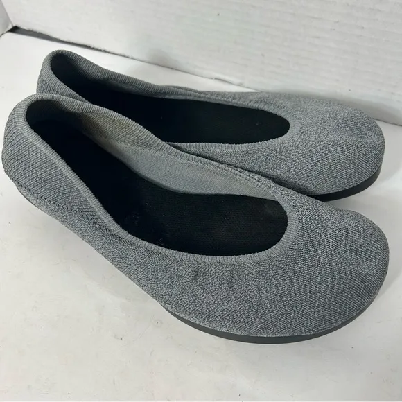 OESH Women’s Ballet Flats 8 Woven Gray Comfort Shoe Bunion Support “Dream”