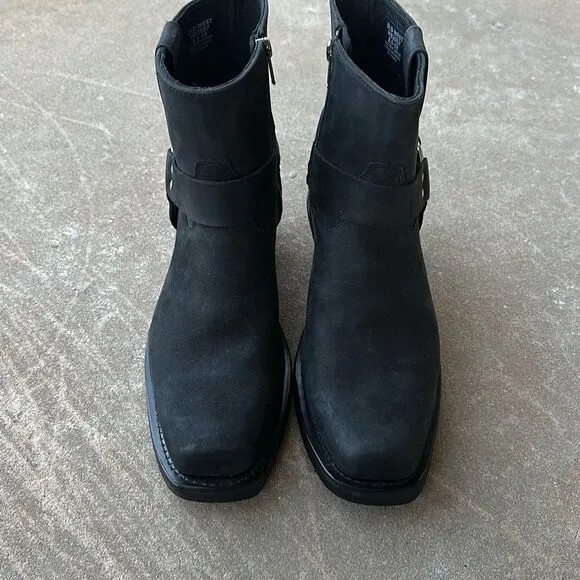 Old West Boots Leather Biker Harness Boots Black Men’s Size 8 EE