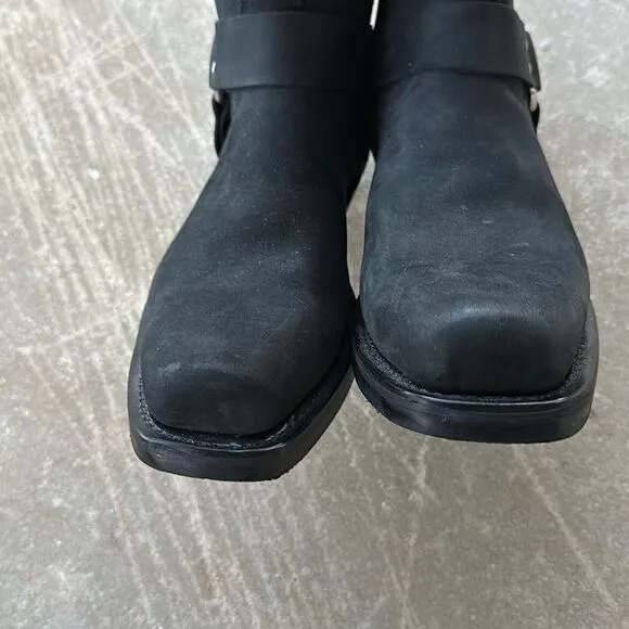 Old West Boots Leather Biker Harness Boots Black Men’s Size 8 EE