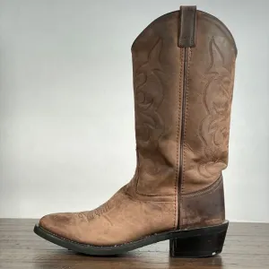 Old West Boots Mens 10 Brown Nubuck Leather Cowboy Boots Western Rodeo Ranchwear