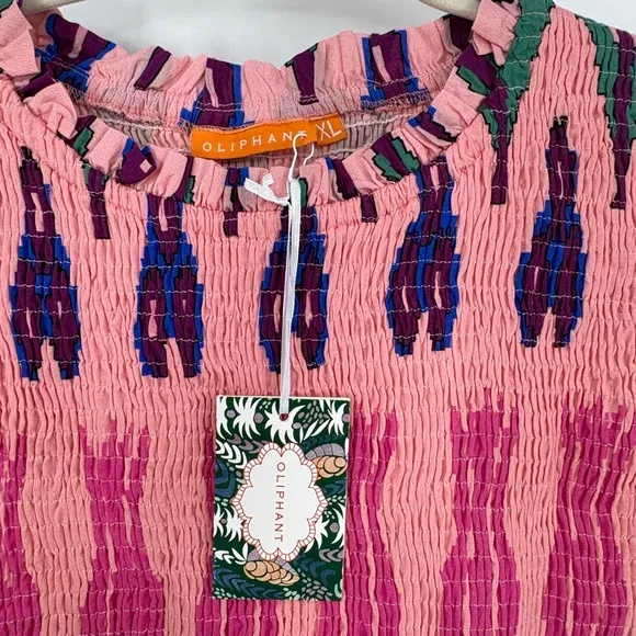 Oliphant Tuckernuck Exclusive Pink  Sumba Smocked Maxi Dress - XL