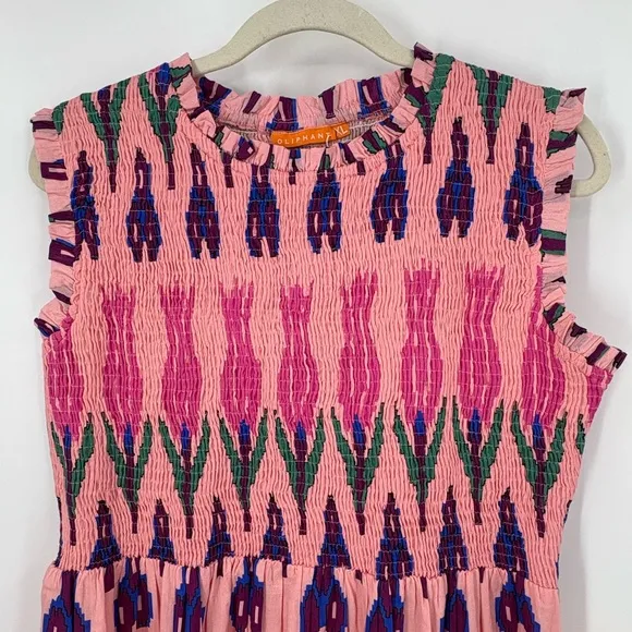 Oliphant Tuckernuck Exclusive Pink  Sumba Smocked Maxi Dress - XL