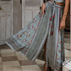 Olive Maxi Floral Skirt - Tulle &amp; Batiste