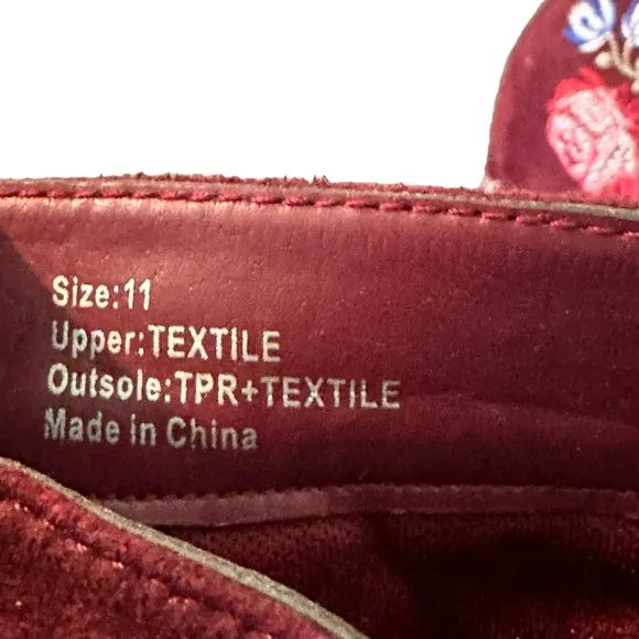 Olivia Miller Springfield Embroidered Maroon Red Ankle Boots Womens Sz 11 Boho