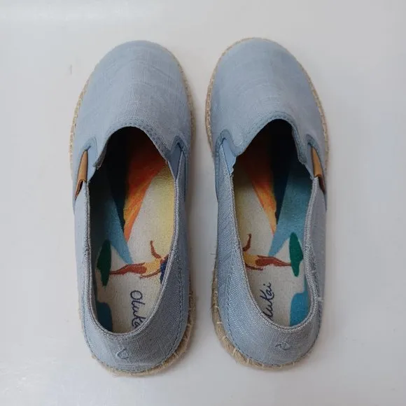 Olu Kai Shoes Kaula Pa'a Kapa Convertible Espadrille Flats Womens US 9.5