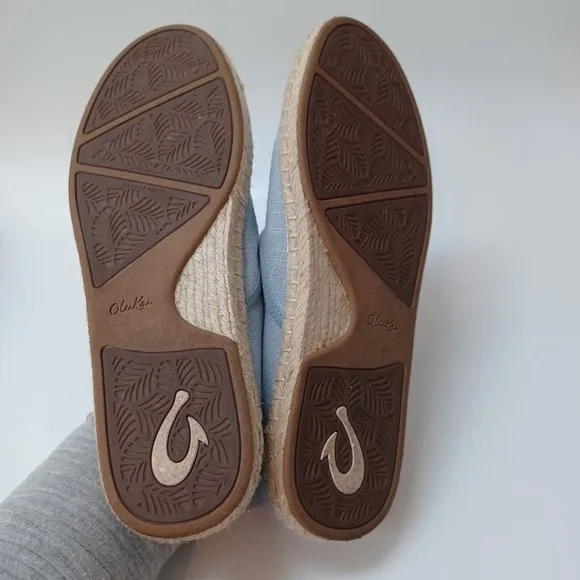 Olu Kai Shoes Kaula Pa'a Kapa Convertible Espadrille Flats Womens US 9.5