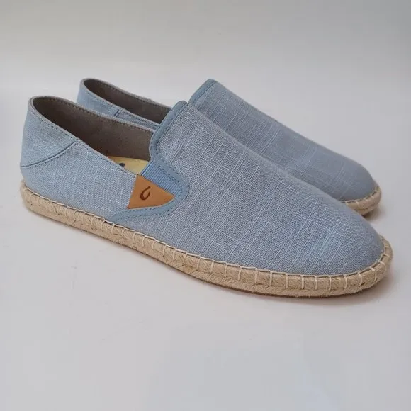 Olu Kai Shoes Kaula Pa'a Kapa Convertible Espadrille Flats Womens US 9.5