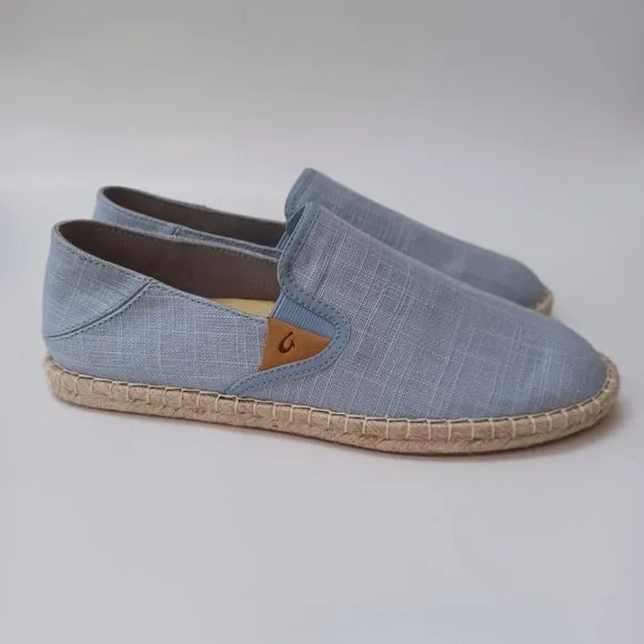 Olu Kai Shoes Kaula Pa'a Kapa Convertible Espadrille Flats Womens US 9.5