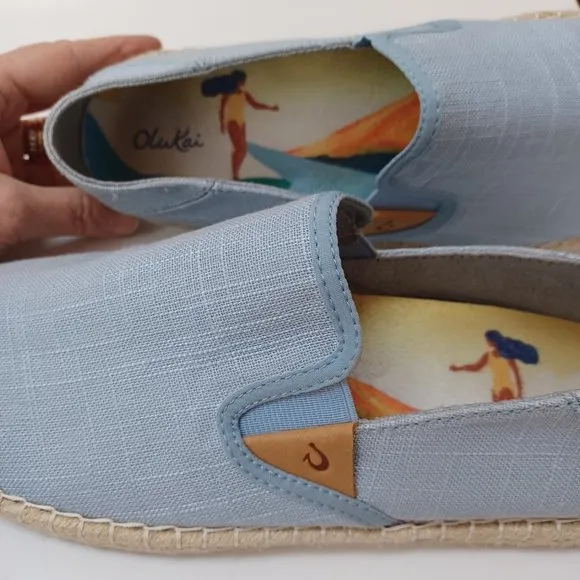 Olu Kai Shoes Kaula Pa'a Kapa Convertible Espadrille Flats Womens US 9.5