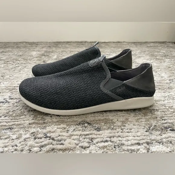 OluKai Alpha Dark Gray Mens Size 11 Slip-on Shoes Sneakers Boat Shoes Yachting