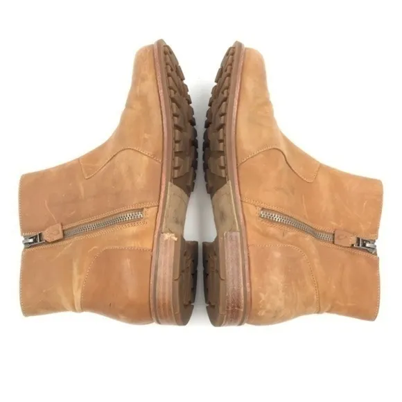 OluKai Caramel Brown Leather Kaona II Ankle Boots Size 8