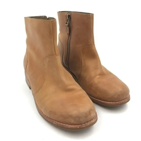 OluKai Caramel Brown Leather Kaona II Ankle Boots Size 8