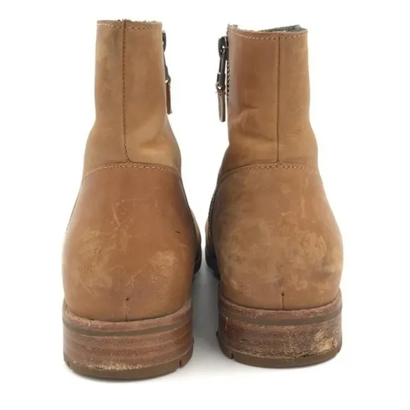 OluKai Caramel Brown Leather Kaona II Ankle Boots Size 8