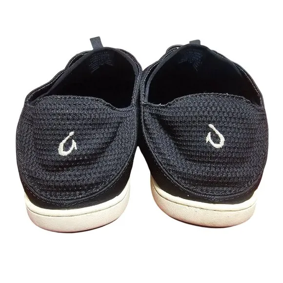 Olukai Mens Black Nohea Moku Sneakers Size 11.5 Textile Upper Boat Shoes Casual