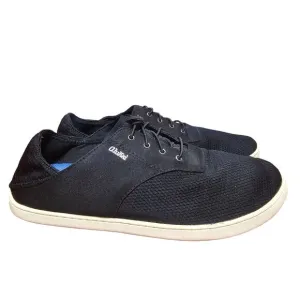 Olukai Mens Black Nohea Moku Sneakers Size 11.5 Textile Upper Boat Shoes Casual