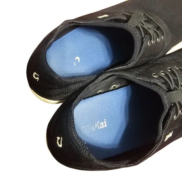 Olukai Mens Black Nohea Moku Sneakers Size 11.5 Textile Upper Boat Shoes Casual