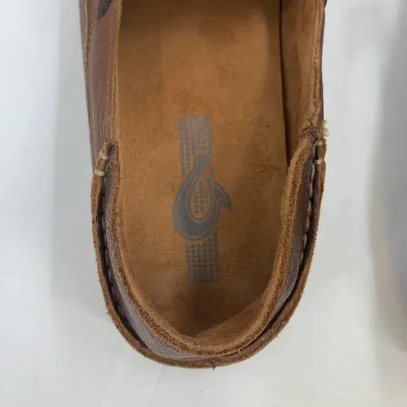 Olukai Men's Huli Slip on Leather Moccasins Boat Shoe Loafers Size 9.5