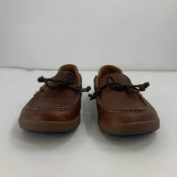 Olukai Men's Huli Slip on Leather Moccasins Boat Shoe Loafers Size 9.5