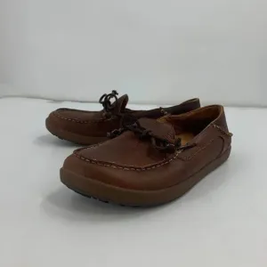 Olukai Men's Huli Slip on Leather Moccasins Boat Shoe Loafers Size 9.5
