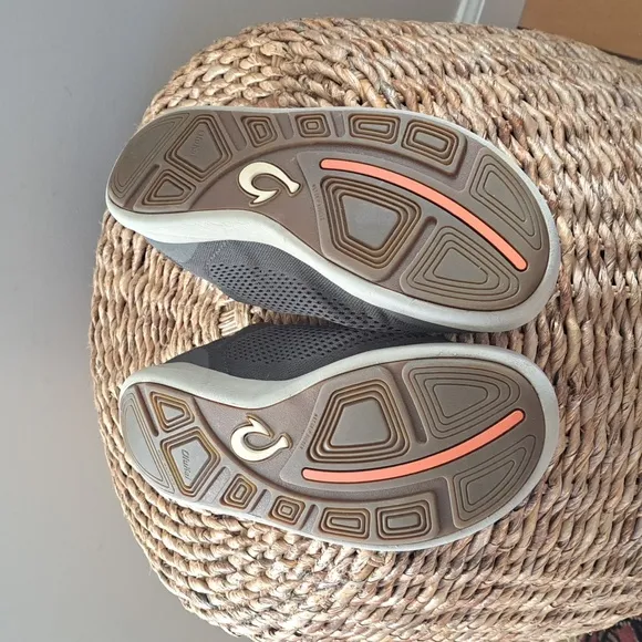OluKai Mens Moku Pae Charcoal Mesh Fabric Slip On Boat Shoe Sneakers‎ S-8