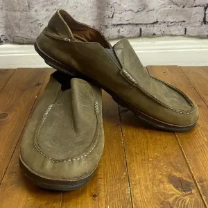 OLUKAI Mens size 14 moloa slip on leather shoes brown