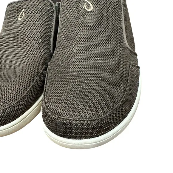 OluKai men's size 8 Nohea Mesh mustang brown loafers/boat shoes, slip on