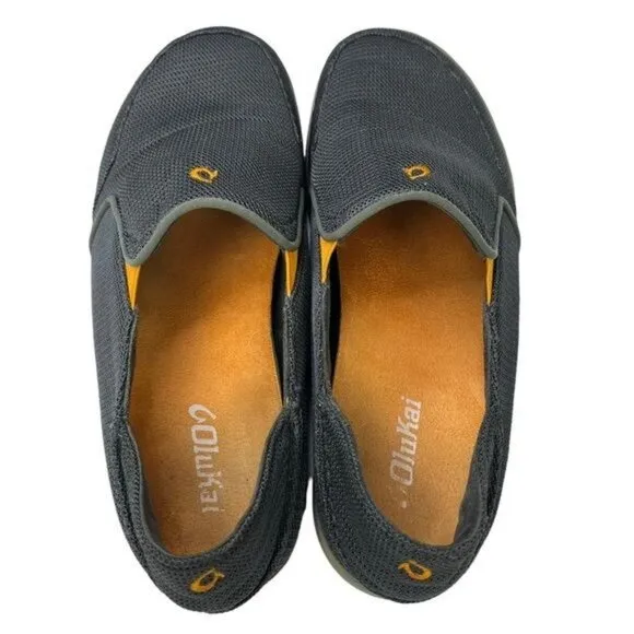 Olukai Nohea Drop‎ in Heel Mesh Slip On Boat Shoes Slides Mens Size 9