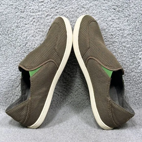 Olukai Nohea Mesh Mens Size 9.5 Slip On Sneakers Mustang Lime Peel 10188-13AP