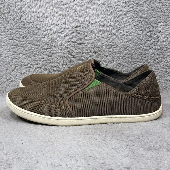 Olukai Nohea Mesh Mens Size 9.5 Slip On Sneakers Mustang Lime Peel 10188-13AP