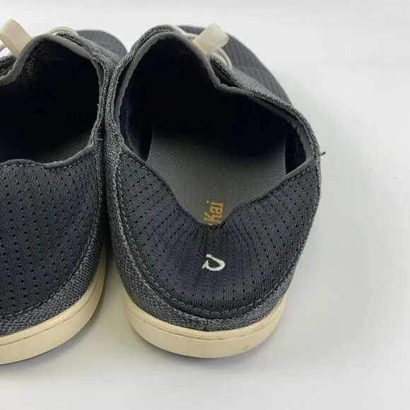 Olukai Nohea Moku No Tie Boat Shoe Slip On Casual Gray Mesh Drop Heel Mens 11