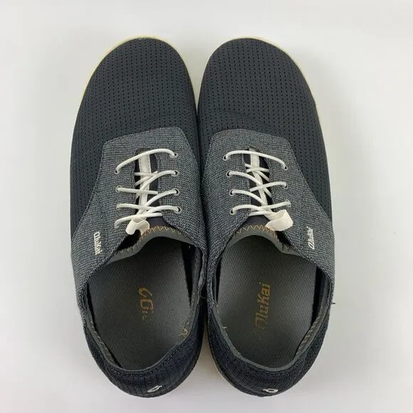 Olukai Nohea Moku No Tie Boat Shoe Slip On Casual Gray Mesh Drop Heel Mens 11