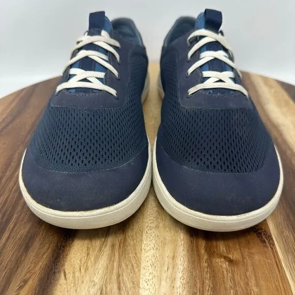Olukai Shoes Mens 12 Moku Pae Blue Slip On Sneaker Comfort Casual Boat Loafer