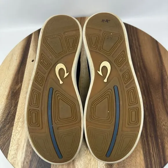 Olukai Shoes Mens 12 Moku Pae Blue Slip On Sneaker Comfort Casual Boat Loafer