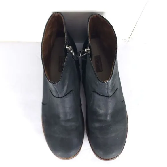 olukai Women's Kaona Il US 7 Black Leather Side Zip Ankle Boots Booties