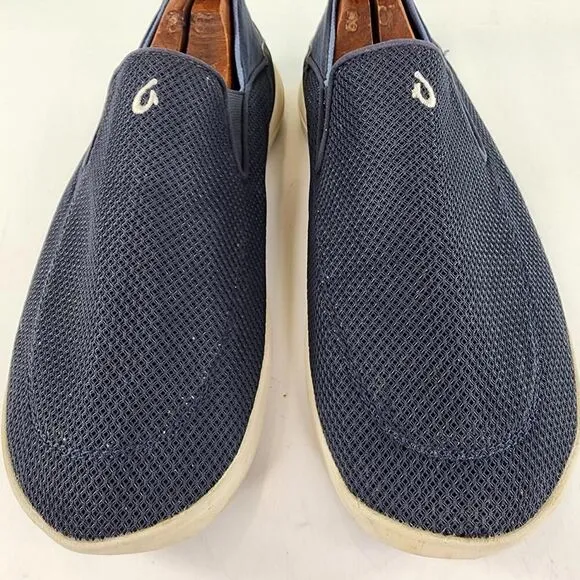 OluKai Moku Pae Shoe Mens Navy Mesh Slip On US 11.5 M Casual Sneaker Boat Loafer