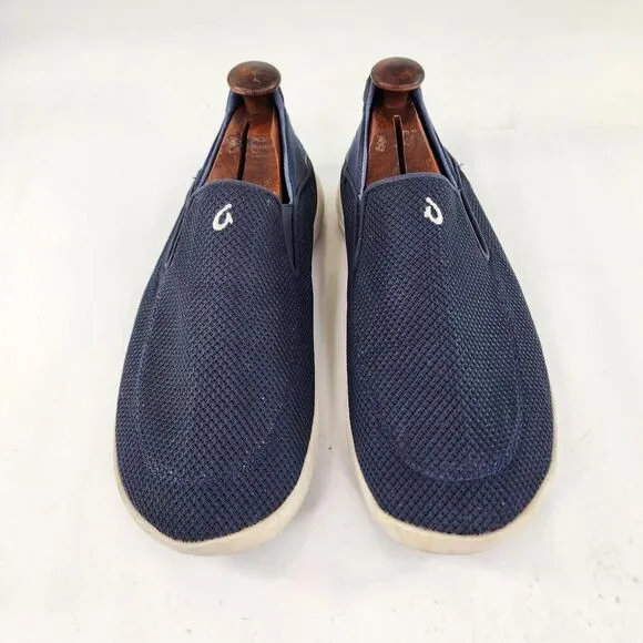 OluKai Moku Pae Shoe Mens Navy Mesh Slip On US 11.5 M Casual Sneaker Boat Loafer