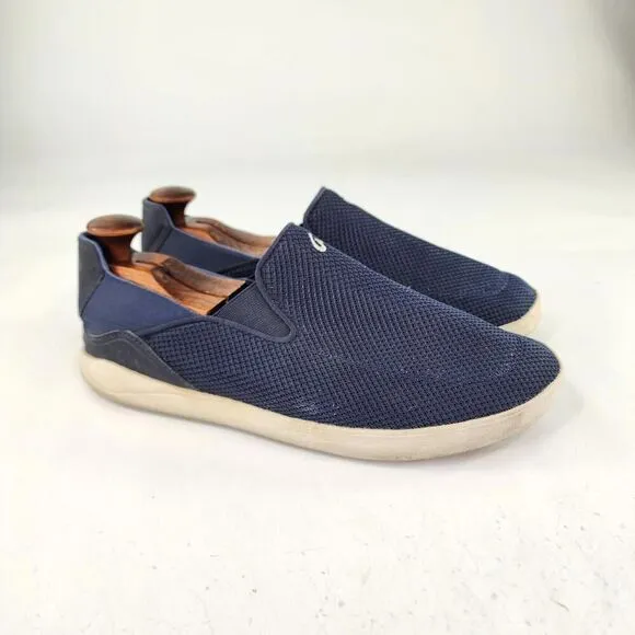 OluKai Moku Pae Shoe Mens Navy Mesh Slip On US 11.5 M Casual Sneaker Boat Loafer