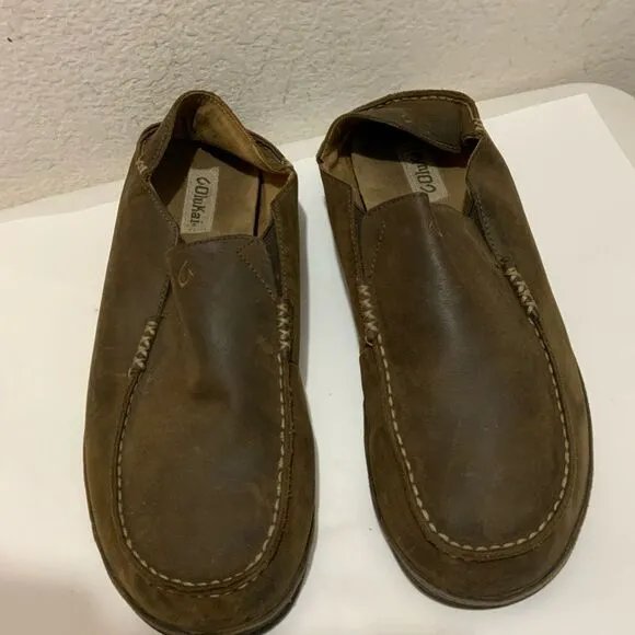 Olukai Moloa Brown Slip On Loafers Casual Shoes Men's 14