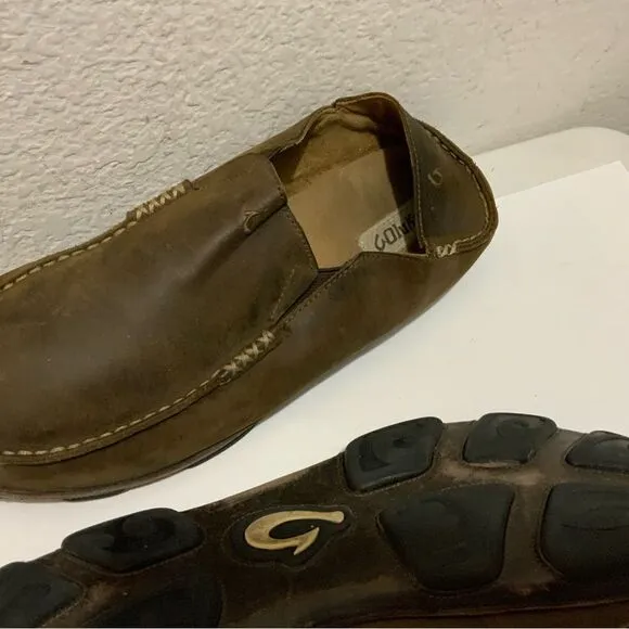 Olukai Moloa Brown Slip On Loafers Casual Shoes Men's 14